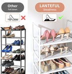 10 Tiers Tall Shoe Rack 20-25 Pairs Boots Organizer Storage Sturdy Narrow Shoe Shelf for Entryway, Closets with Hooks, Black - Grand Goldman