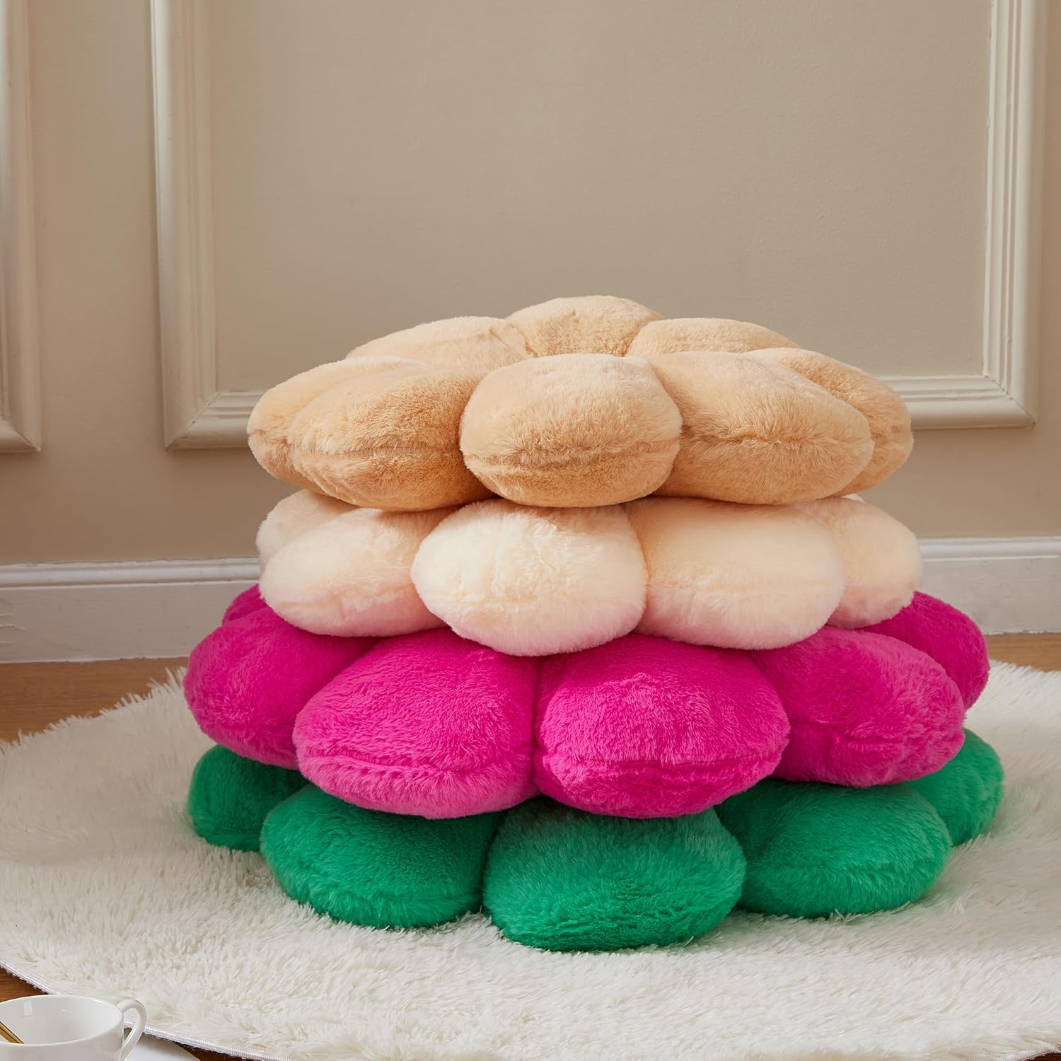 17.7In Cute White Daisy Flower Shaped Kids Throw Pillow Flower Throw Pillow Floor Pillow Cushion Sunflower Pillow Decorative Pillow for Kids Teens Tweens Girls. - Grand Goldman