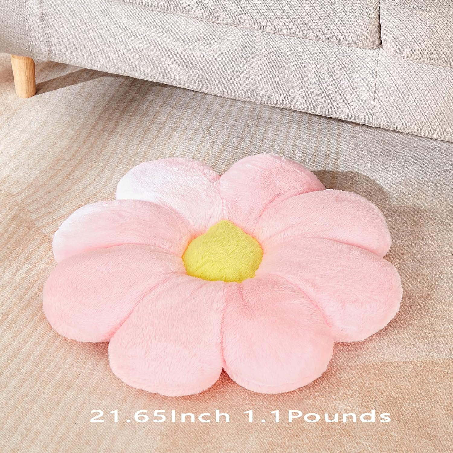 17.7In Cute White Daisy Flower Shaped Kids Throw Pillow Flower Throw Pillow Floor Pillow Cushion Sunflower Pillow Decorative Pillow for Kids Teens Tweens Girls. - Grand Goldman
