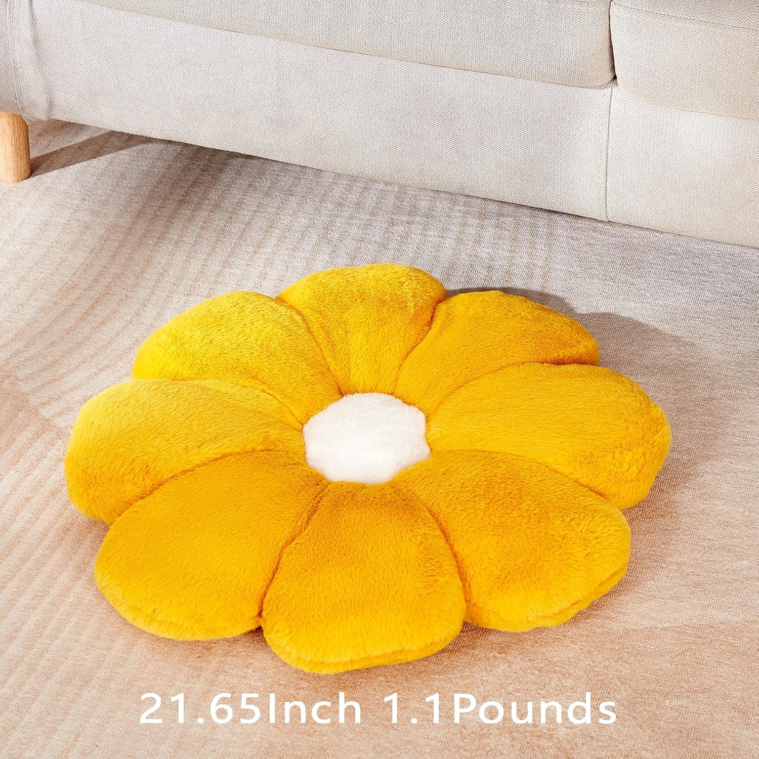 17.7In Cute White Daisy Flower Shaped Kids Throw Pillow Flower Throw Pillow Floor Pillow Cushion Sunflower Pillow Decorative Pillow for Kids Teens Tweens Girls. - Grand Goldman