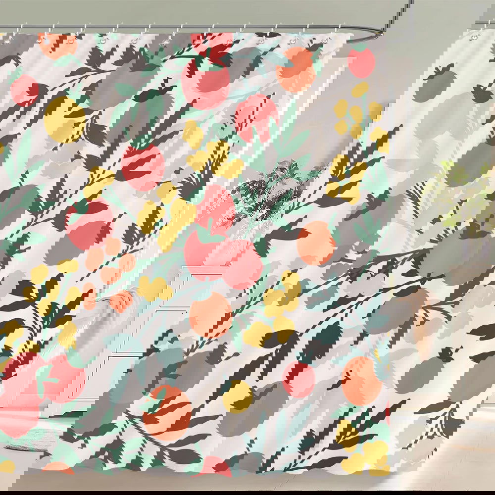 1 pc Fresh Lemon Fruit pattern Shower Curtains Bathroom Polyester Bath Curtains Printing Shower Curtain Decor With Hooks Curtain - Grand Goldman