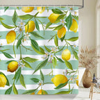 1 pc Fresh Lemon Fruit pattern Shower Curtains Bathroom Polyester Bath Curtains Printing Shower Curtain Decor With Hooks Curtain - Grand Goldman