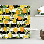 1 pc Fresh Lemon Fruit pattern Shower Curtains Bathroom Polyester Bath Curtains Printing Shower Curtain Decor With Hooks Curtain - Grand Goldman