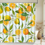 1 pc Fresh Lemon Fruit pattern Shower Curtains Bathroom Polyester Bath Curtains Printing Shower Curtain Decor With Hooks Curtain - Grand Goldman