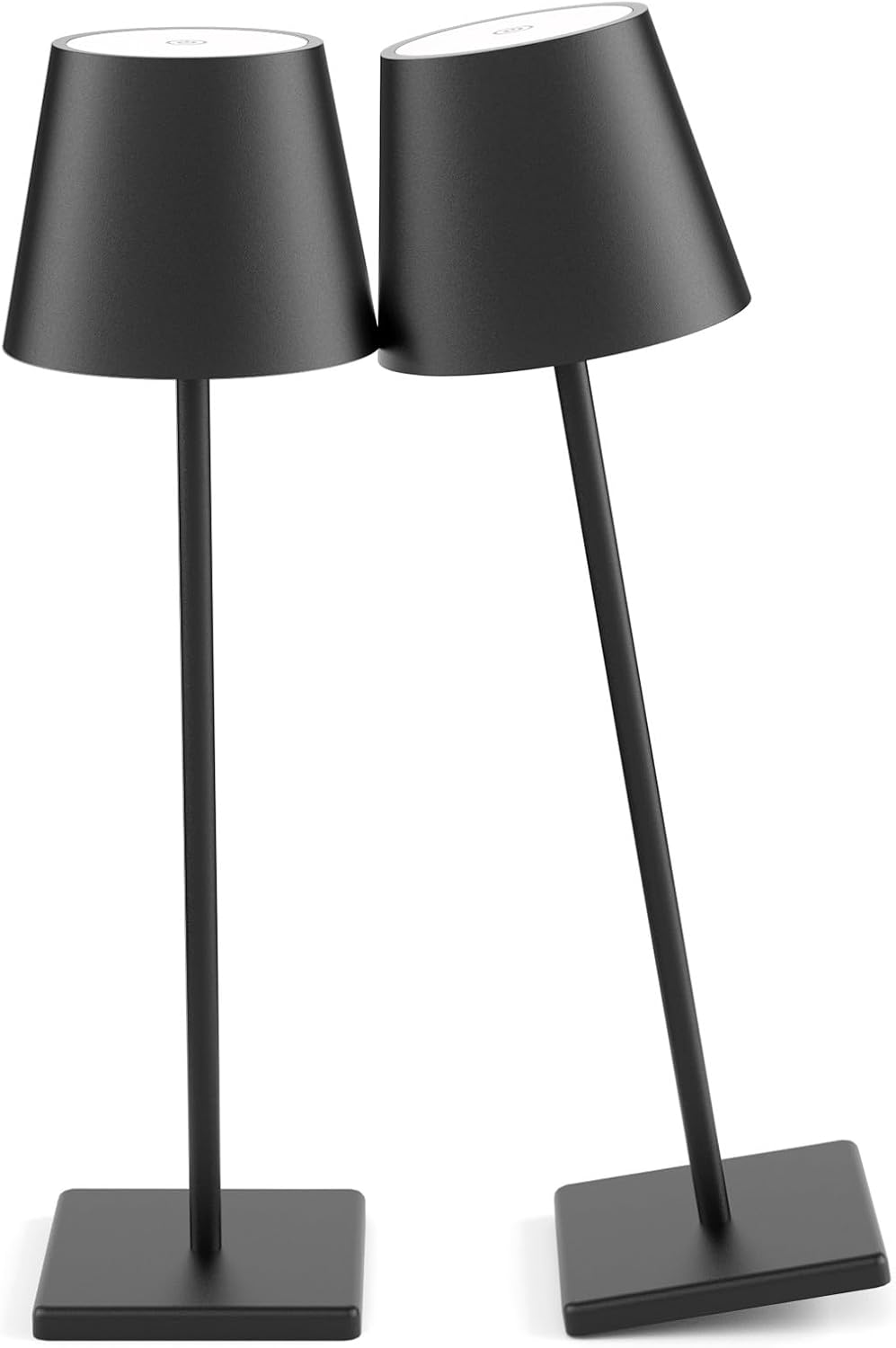 2-Pack LED Cordless Table Lamp, Rechargeable Battery Desk lamp 3W 5500mAh Battery Operated Stepless Dimming Modern Portable Table Light for Restaurant/Dinner/Bedroom/Outdoor IP54 Waterproof (Black) - Grand Goldman