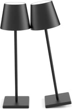 2-Pack LED Cordless Table Lamp, Rechargeable Battery Desk lamp 3W 5500mAh Battery Operated Stepless Dimming Modern Portable Table Light for Restaurant/Dinner/Bedroom/Outdoor IP54 Waterproof (Black) - Grand Goldman