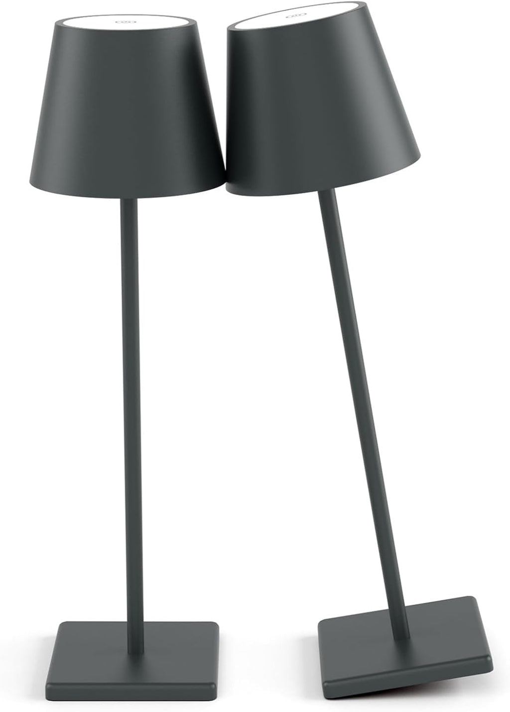2-Pack LED Cordless Table Lamp, Rechargeable Battery Desk lamp 3W 5500mAh Battery Operated Stepless Dimming Modern Portable Table Light for Restaurant/Dinner/Bedroom/Outdoor IP54 Waterproof (Black) - Grand Goldman