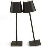 2-Pack LED Cordless Table Lamp, Rechargeable Battery Desk lamp 3W 5500mAh Battery Operated Stepless Dimming Modern Portable Table Light for Restaurant/Dinner/Bedroom/Outdoor IP54 Waterproof (Black) - Grand Goldman