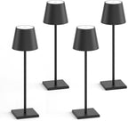 2-Pack LED Cordless Table Lamp, Rechargeable Battery Desk lamp 3W 5500mAh Battery Operated Stepless Dimming Modern Portable Table Light for Restaurant/Dinner/Bedroom/Outdoor IP54 Waterproof (Black) - Grand Goldman