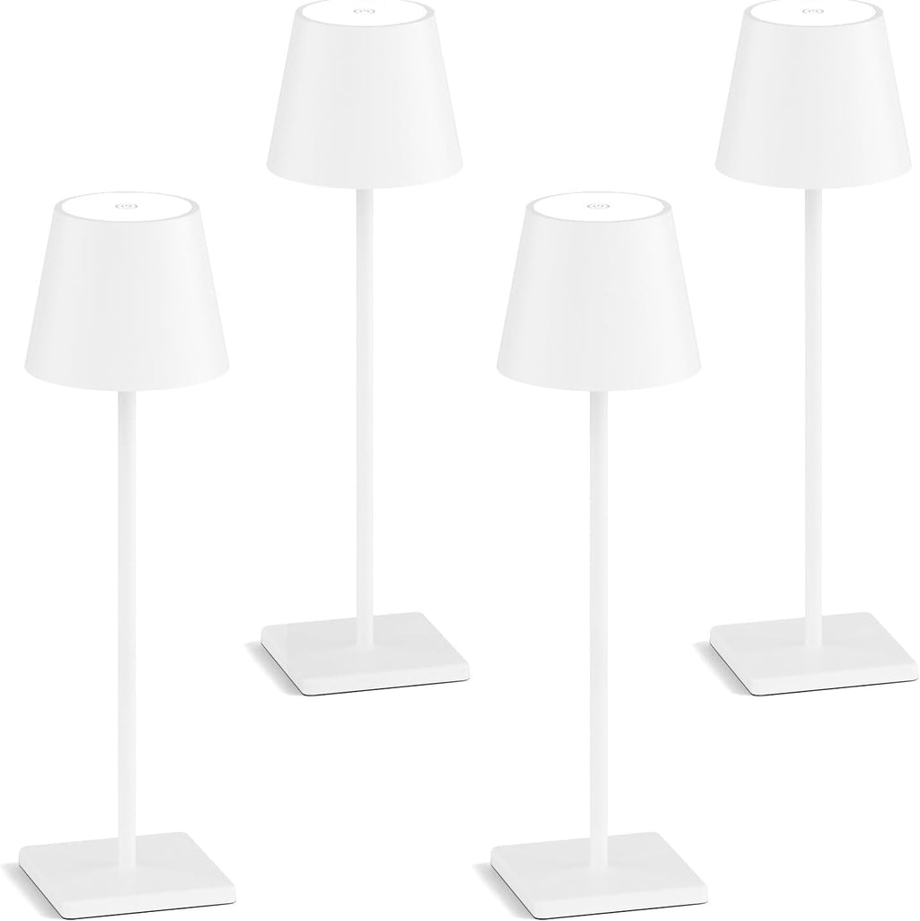 2-Pack LED Cordless Table Lamp, Rechargeable Battery Desk lamp 3W 5500mAh Battery Operated Stepless Dimming Modern Portable Table Light for Restaurant/Dinner/Bedroom/Outdoor IP54 Waterproof (Black) - Grand Goldman