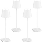 2-Pack LED Cordless Table Lamp, Rechargeable Battery Desk lamp 3W 5500mAh Battery Operated Stepless Dimming Modern Portable Table Light for Restaurant/Dinner/Bedroom/Outdoor IP54 Waterproof (Black) - Grand Goldman