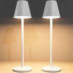 2 Pack LED CordlessTable Lamp,4000mAh Rechargeable Battery Desk lamp,3 Level Brightness Night Light,Minimalist Design, for Couple Dinner/Coffee Table/Restaurant/Bedroom(Black 2pack) - Grand Goldman
