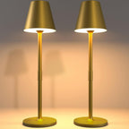2 Pack LED CordlessTable Lamp,4000mAh Rechargeable Battery Desk lamp,3 Level Brightness Night Light,Minimalist Design, for Couple Dinner/Coffee Table/Restaurant/Bedroom(Black 2pack) - Grand Goldman