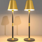 2 Pack LED CordlessTable Lamp,4000mAh Rechargeable Battery Desk lamp,3 Level Brightness Night Light,Minimalist Design, for Couple Dinner/Coffee Table/Restaurant/Bedroom(Black 2pack) - Grand Goldman