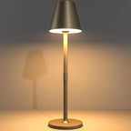 2 Pack LED CordlessTable Lamp,4000mAh Rechargeable Battery Desk lamp,3 Level Brightness Night Light,Minimalist Design, for Couple Dinner/Coffee Table/Restaurant/Bedroom(Black 2pack) - Grand Goldman