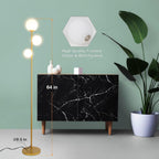 3 Globe Mid Century Modern Floor Lamp for Living Room, Contemporary Gold Lamp with Frosted Glass Shade and Bulbs Included, LED Standing Tall Pole Lamp for Bedrooms, Office - Antique Brass - Grand Goldman