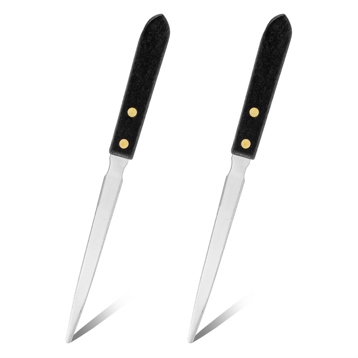 2pcs Letter Openers, Stainless Steel Envelope Openers Metal Mail Opener Tool with Wooden Handle Portable Sharp Envelope Slitter Package Wrapping Paper Cutter Knife for Home Office School Work Uses