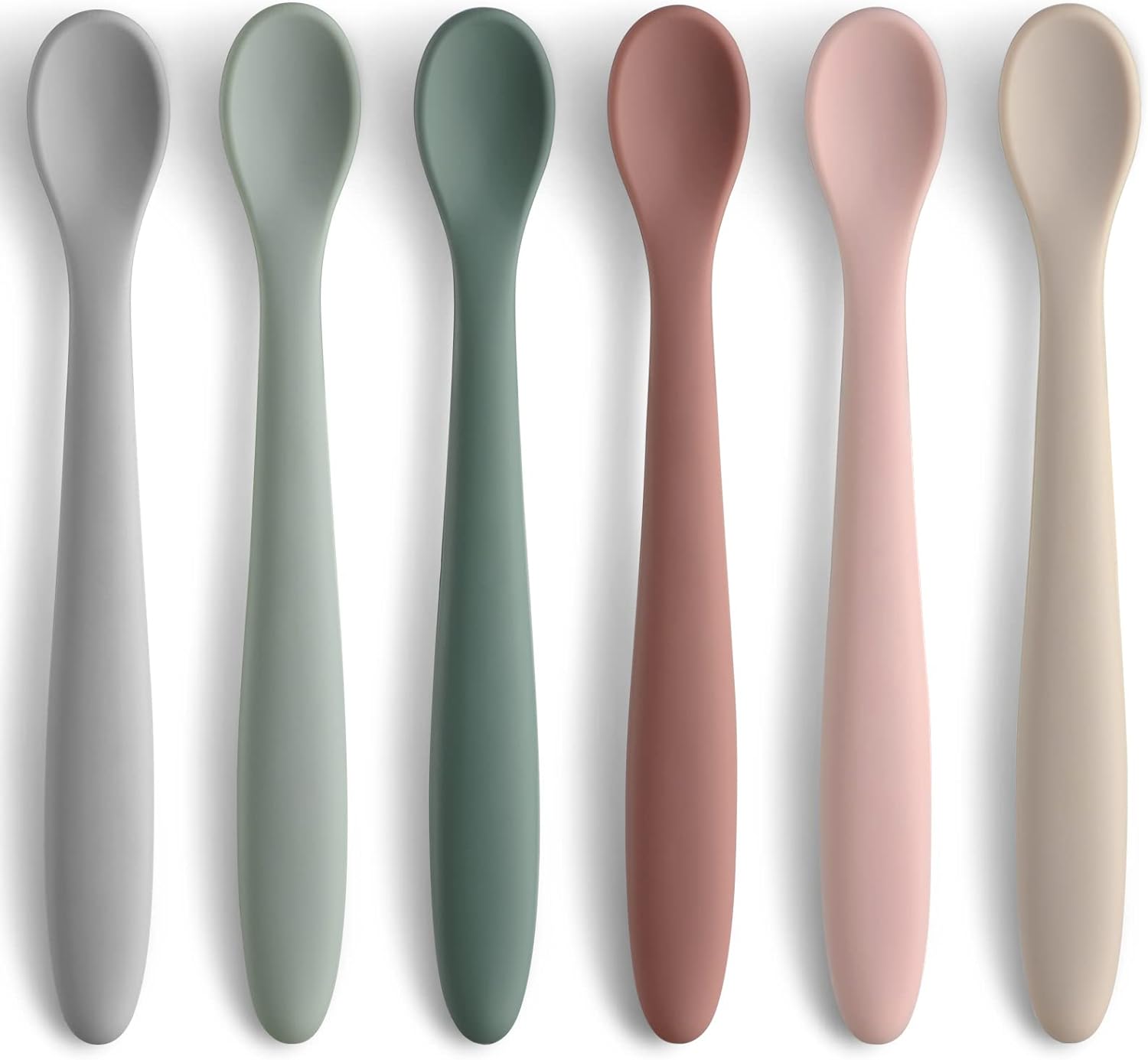 6-Piece Silicone Feeding Spoons for First Stage Baby and Infant, Soft-Tip Easy on Gums I Training Spoon | Baby Utensils Feeding Supplies, Dishwasher & Boil-proof - Grand Goldman