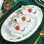 68 Piece Set Tableware Set Bowl and Dish 68 Piece Set Gilding Process Floral Butterfly Double Ear Pot Plate Spoon Stewing Cup Combination Set - Grand Goldman