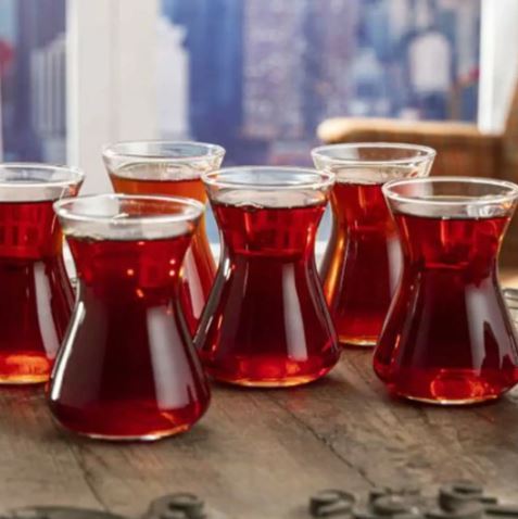 6 Pieces Turkish Tea Glass Cup Set 125ml - Grand Goldman
