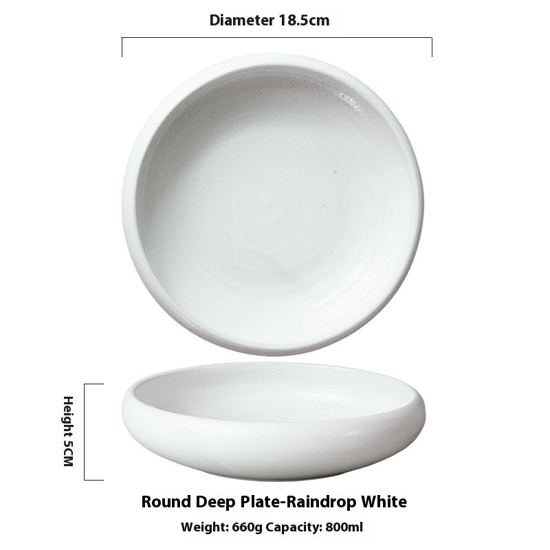 7-inch Retro Deep Plates Round Hand-painted Household Dinner Plate - Grand Goldman