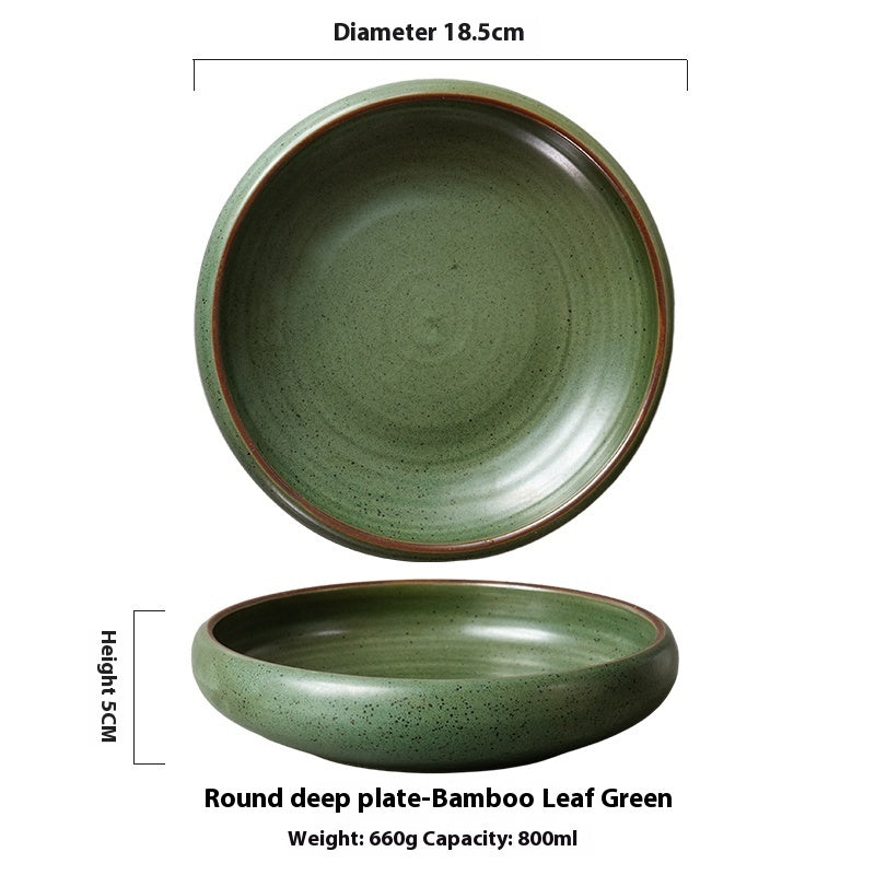 7-inch Retro Deep Plates Round Hand-painted Household Dinner Plate - Grand Goldman