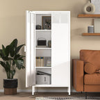 71 Farmhouse Metal Wardrobe Closet with Hanging Rod, 2 Barn Doors, Adjustable Shelves, Steel Armoire with Drawer for Home, Bedroom - Grand Goldman