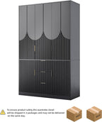 71" Wardrobe Armoire Wooden Closet with 3 Doors and 3 Drawer, Bedroom Armoire with Hanging Rod Shelf, Wooden Wardrobe Combination for Hanging Clothes, Large Capacity Storage Wardrobe Armoire - Grand Goldman