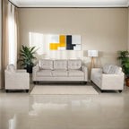 2 Pieces Chesterfield Sofa Sets Nailhead Decor Faux Leather Upholstered Tufted Sectional Sofa&Couch Include 3-Seaters Couch and Loveseat W/Rolled Arms and Wood Legs for Living Room Furniture Sets