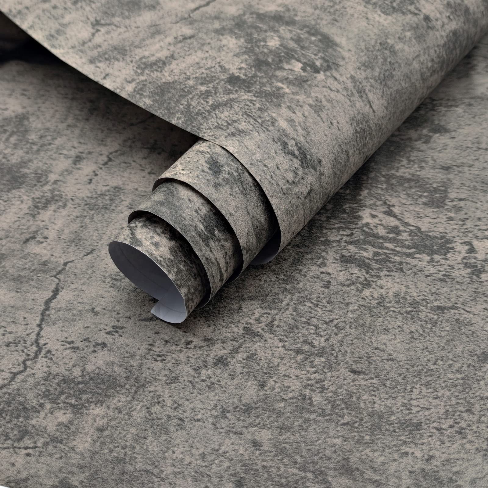 3yecao 48"×354" Extra Wide Big Roll Thick Light Brown Grey Concrete Wallpaper Peel and Stick 3D Industrial Gray Concrete Contact Paper DIY Matte Textured Cement Stickers for Bedroom Bathroom Gym Walls