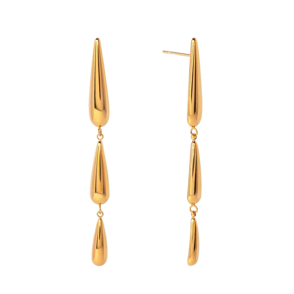 Ohrringe aus rostfreiem 18-karätigem Edelstahl mit trendigem, tropfenförmigem Anhänger – stilvoller und wasserfester Schmuck für Damen.