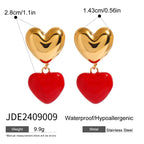 Ohrringe mit rotem, tropfendem Öl-Anhänger (18 Karat vergoldet) aus Edelstahl, antiallergisch, modisches Schmuckstück, perfektes Geschenk für festliche Anlässe