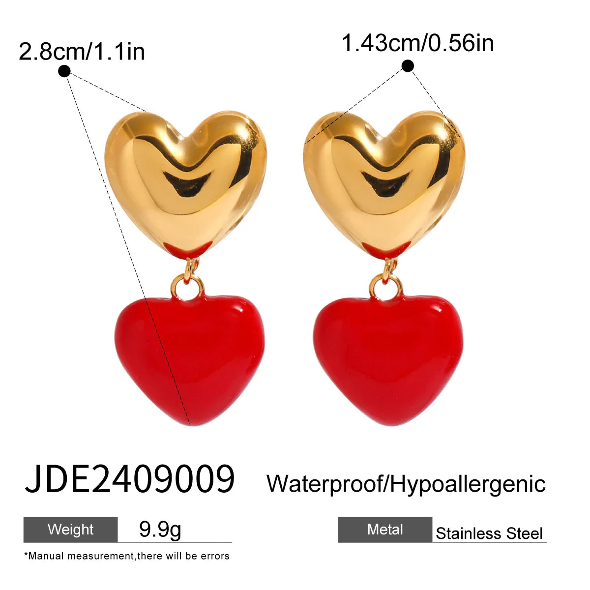 Ohrringe mit rotem, tropfendem Öl-Anhänger (18 Karat vergoldet) aus Edelstahl, antiallergisch, modisches Schmuckstück, perfektes Geschenk für festliche Anlässe