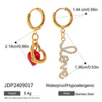 Ohrringe mit rotem, tropfendem Öl-Anhänger (18 Karat vergoldet) aus Edelstahl, antiallergisch, modisches Schmuckstück, perfektes Geschenk für festliche Anlässe