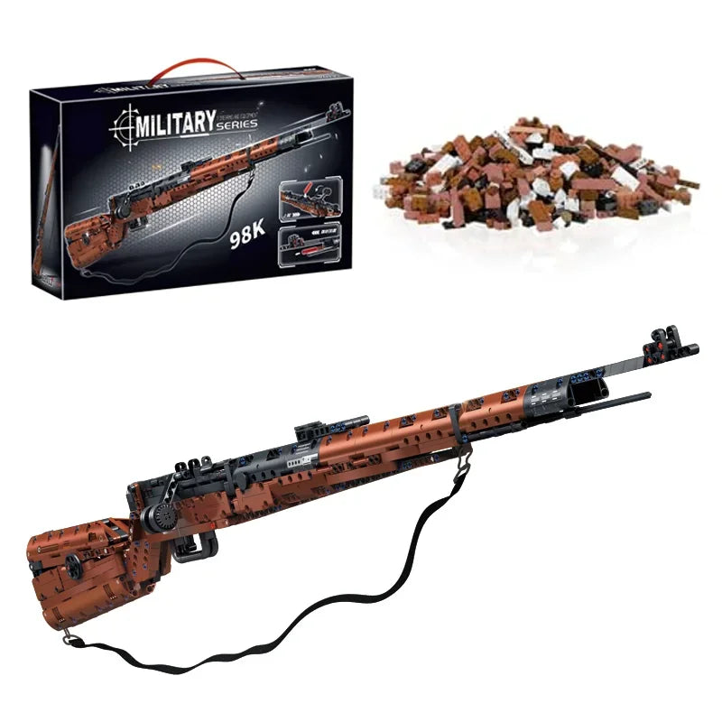 2025 neue 1206PCS 98K Stil Gebäude Block Gewehr Modell Kit DIY Montage Spielzeug Militär Sammeln Kreative Bau Jungen spielzeug