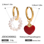 Ohrringe mit rotem, tropfendem Öl-Anhänger (18 Karat vergoldet) aus Edelstahl, antiallergisch, modisches Schmuckstück, perfektes Geschenk für festliche Anlässe