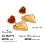 Ohrringe mit rotem, tropfendem Öl-Anhänger (18 Karat vergoldet) aus Edelstahl, antiallergisch, modisches Schmuckstück, perfektes Geschenk für festliche Anlässe