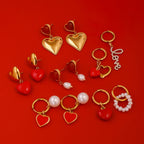 Ohrringe mit rotem, tropfendem Öl-Anhänger (18 Karat vergoldet) aus Edelstahl, antiallergisch, modisches Schmuckstück, perfektes Geschenk für festliche Anlässe