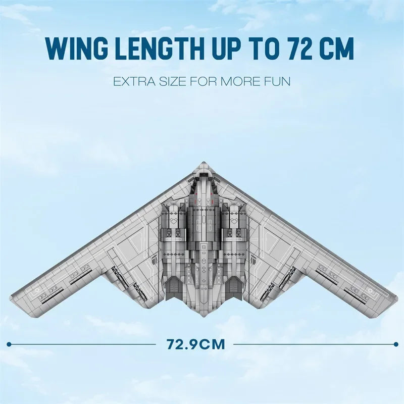 2063PCS B-2 Ghost Strategic Bomber Building Blocks Air Force Fighter Model Bricks Collection Desktop Display Kids DIY Toys Gifts