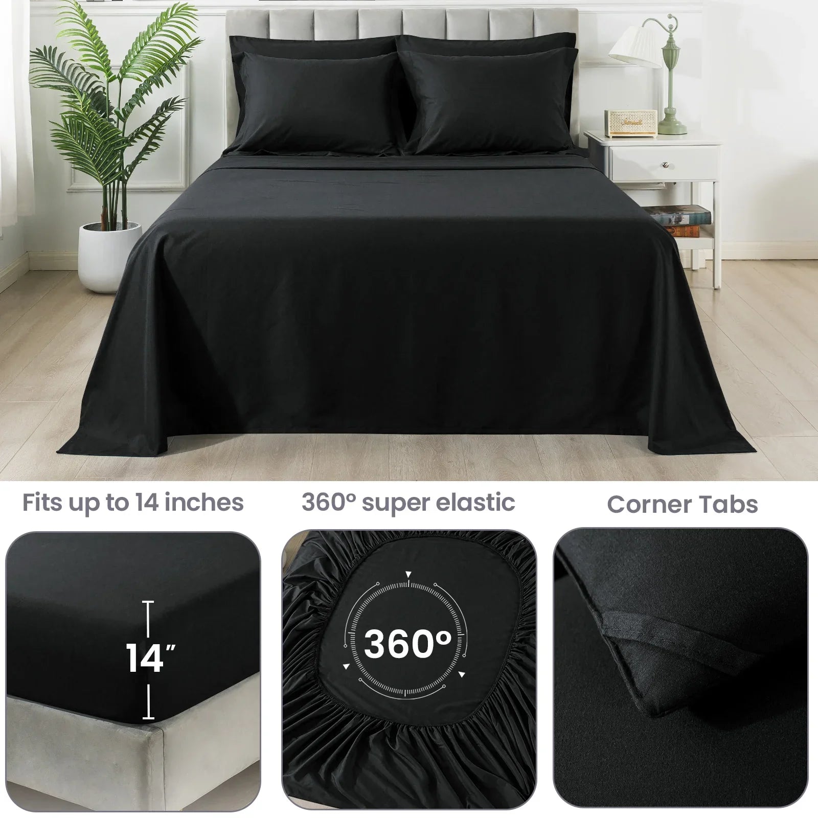 5-7 Pieces Bed in a Bag, Bedding Sets with All Season Soft Quilted Lightweight Comforter, Flat Sheet, Fitted Sheet Machine Washa