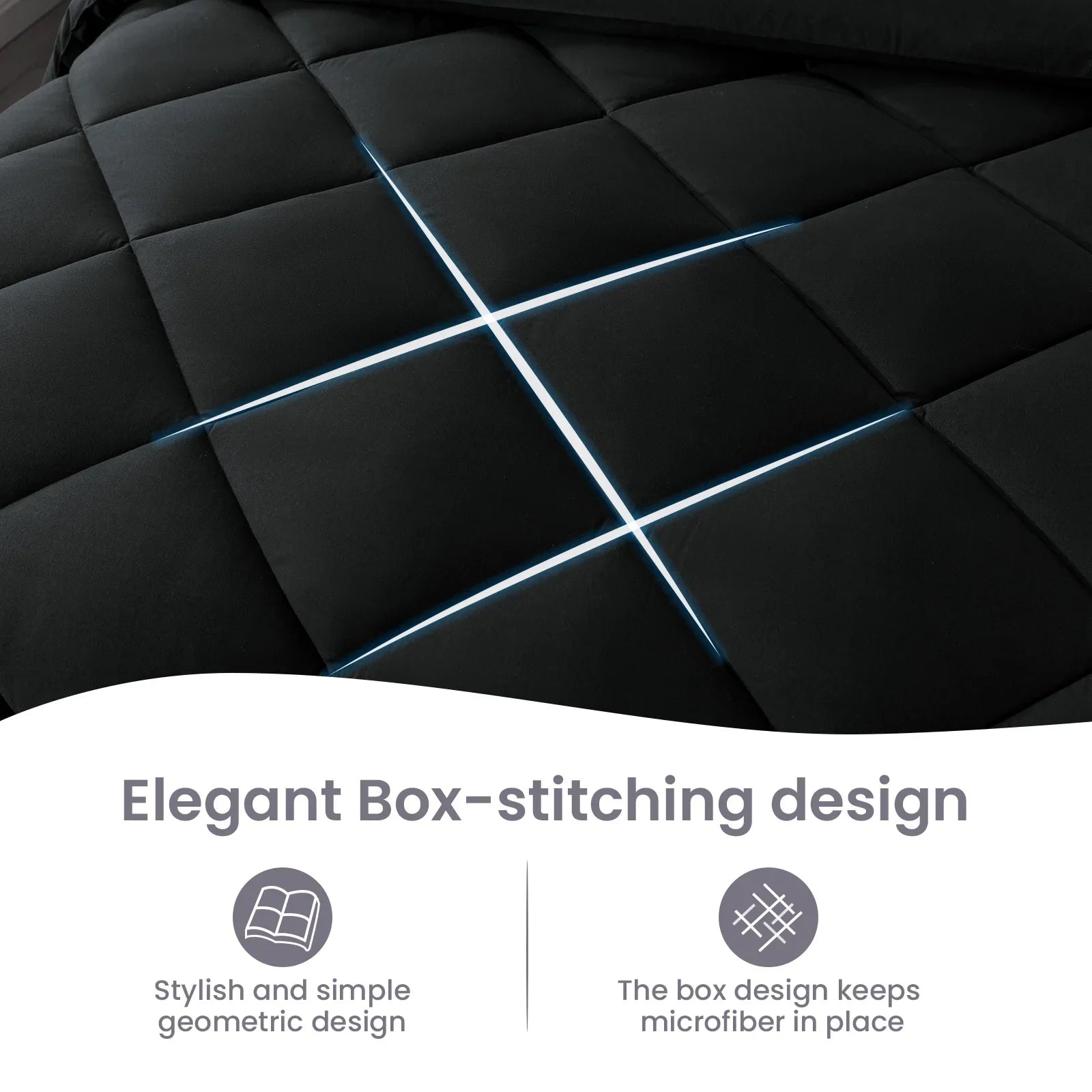 5-7 Pieces Bed in a Bag, Bedding Sets with All Season Soft Quilted Lightweight Comforter, Flat Sheet, Fitted Sheet Machine Washa