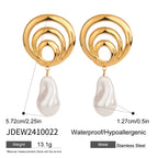 Ohrringe mit spiralförmigem Anhänger aus 18-karätigem Edelstahl, wasserdicht, mit hohler Perle – trendiger Charme und schicker Statement-Schmuck für Damen.