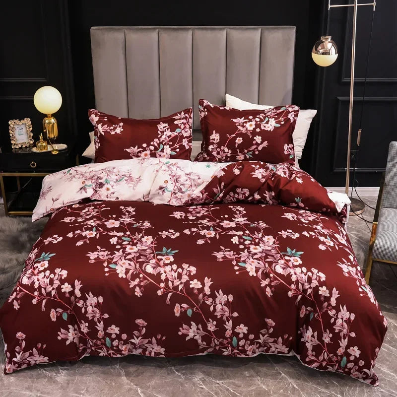 3pcs Couple Black Duvet Cover with Pillowcase Comforter Bedding Set – Queen, King, Single, Full Size Bedding Products Ropa de Cama