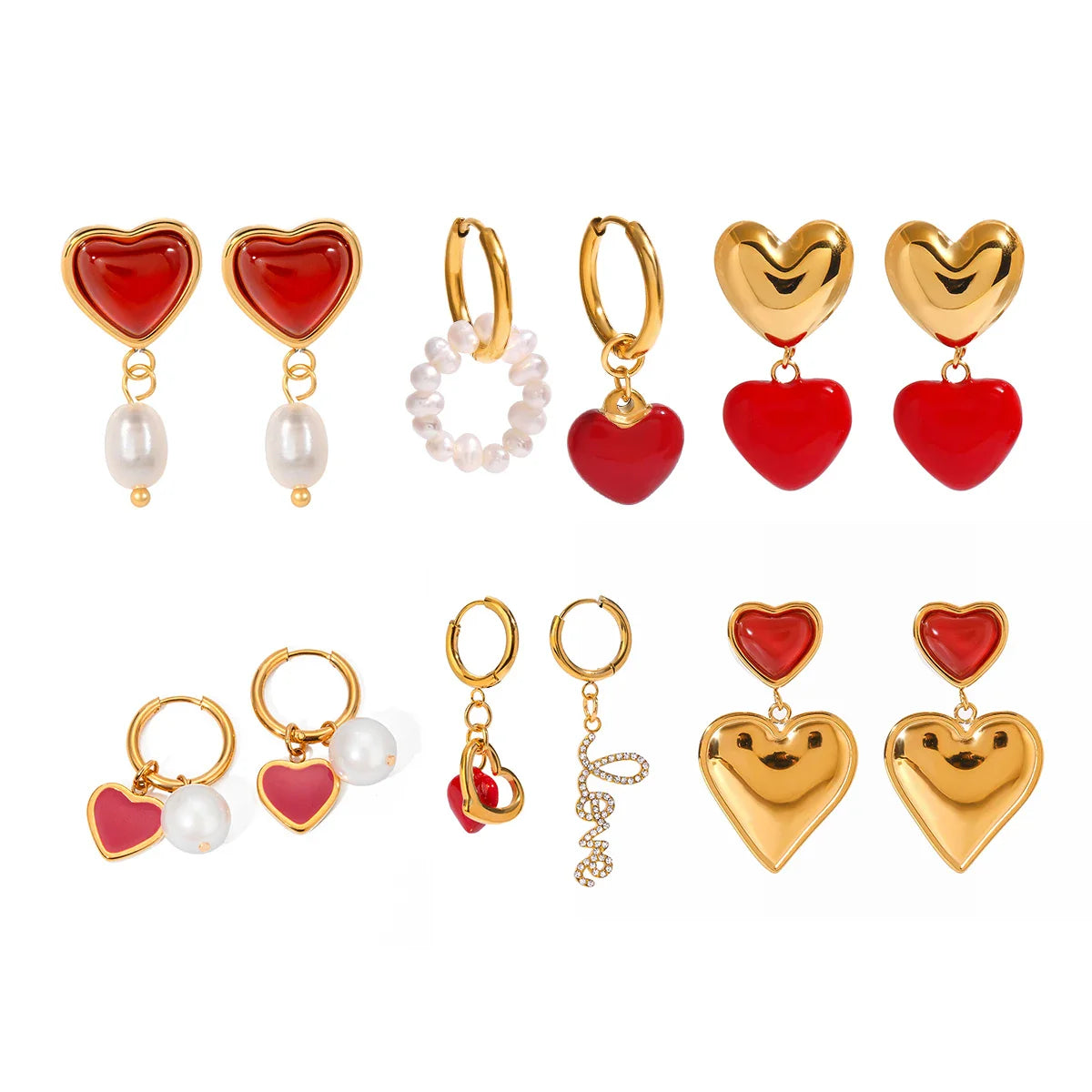 Ohrringe mit rotem, tropfendem Öl-Anhänger (18 Karat vergoldet) aus Edelstahl, antiallergisch, modisches Schmuckstück, perfektes Geschenk für festliche Anlässe